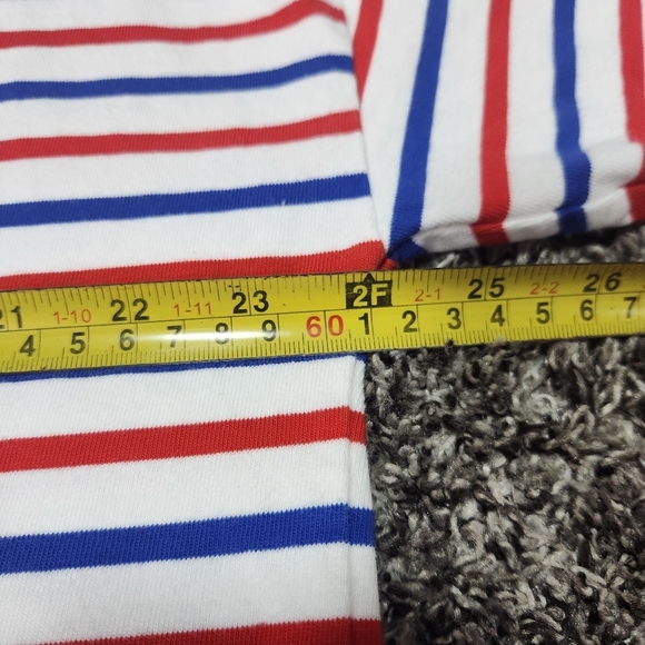 J Crew Red White Blue Oversized Striped Tee Size Small - Picture 12 of 16